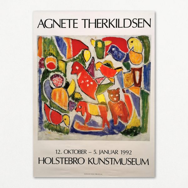 Original udstillingsplakat med Agnete Therkildsen fra Holstebro Kunstmuseum, 1991.