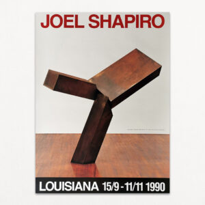 Original plakat fra udstilling på Louisiana med skulpturer af Joel Shapiro, 1990.