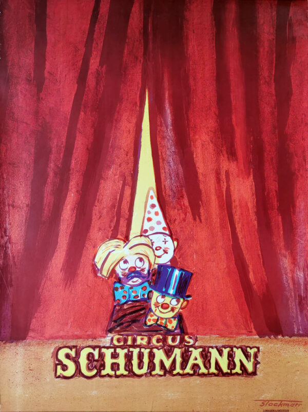 Original plakat af Erik Stockmarr for Cirkus Schumann, 1960.