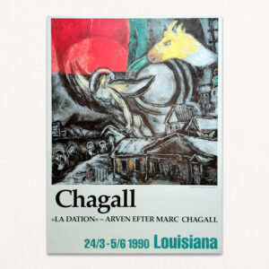 Chagall: Påske, 1968. Original plakat i forbindelse med udstillingen "La Dation - Arven efter Marc Chagall" på Louisiana i 1990.