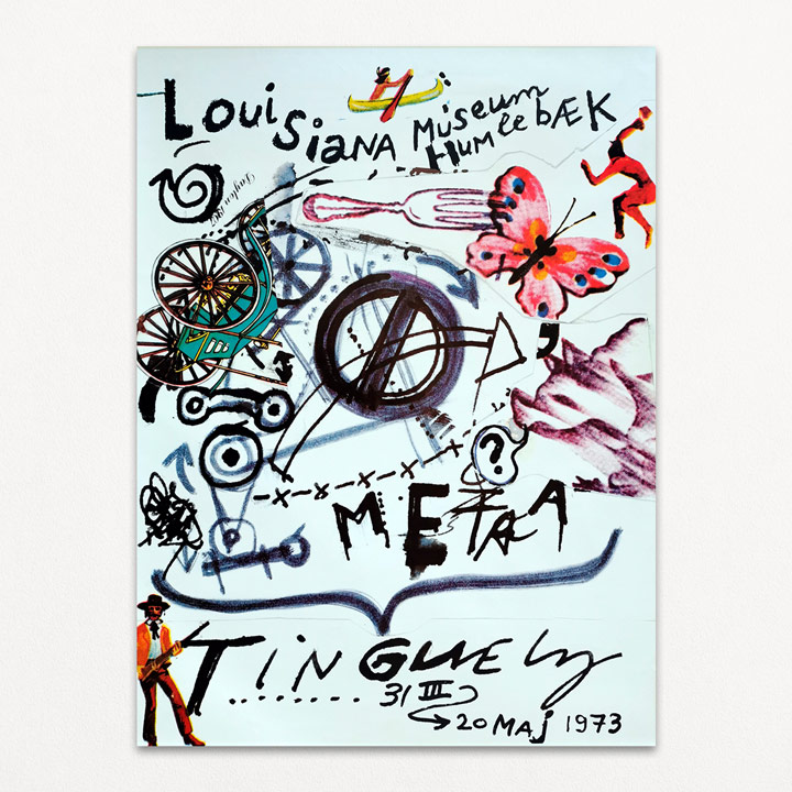 Jean Tinguely. Original plakat fra udstilling på Louisiana i 1973.